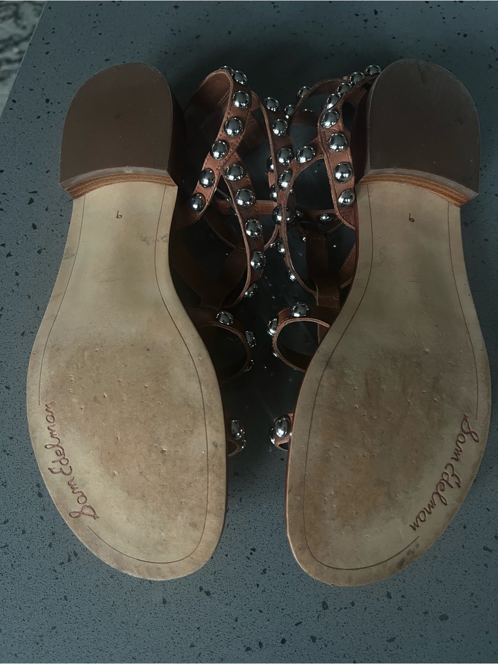 Sam Edelman Eavan Brown Studded Gladiator Sandals Sz 9 - Picture 6 of 6